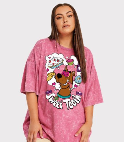 Cute Sweet Tooth Cartoon Print Tee – Unisex Oversized
